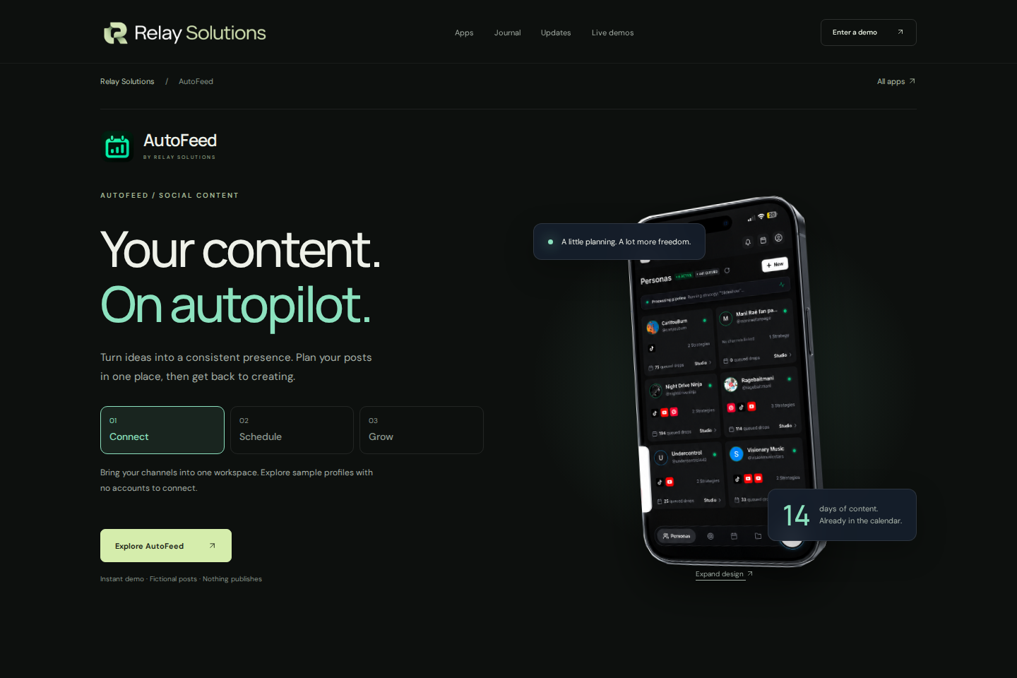Screenshot of AutoFeed — Relay Solutions