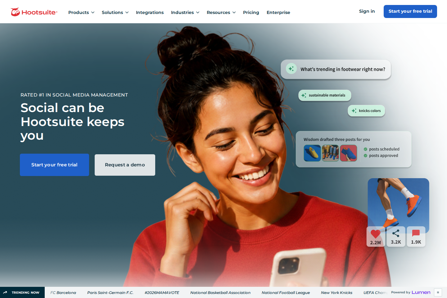 Screenshot of Hootsuite: Hootsuite official product information